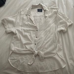 Abercrombie Linen Crop Shirt